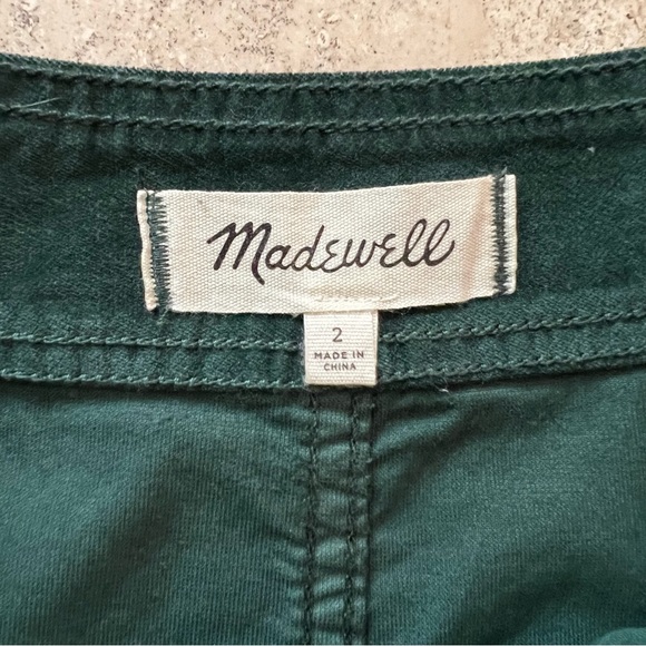 Madewell Velveteen Green A-Line Button Front Mini Skirt - Picture 5 of 11
